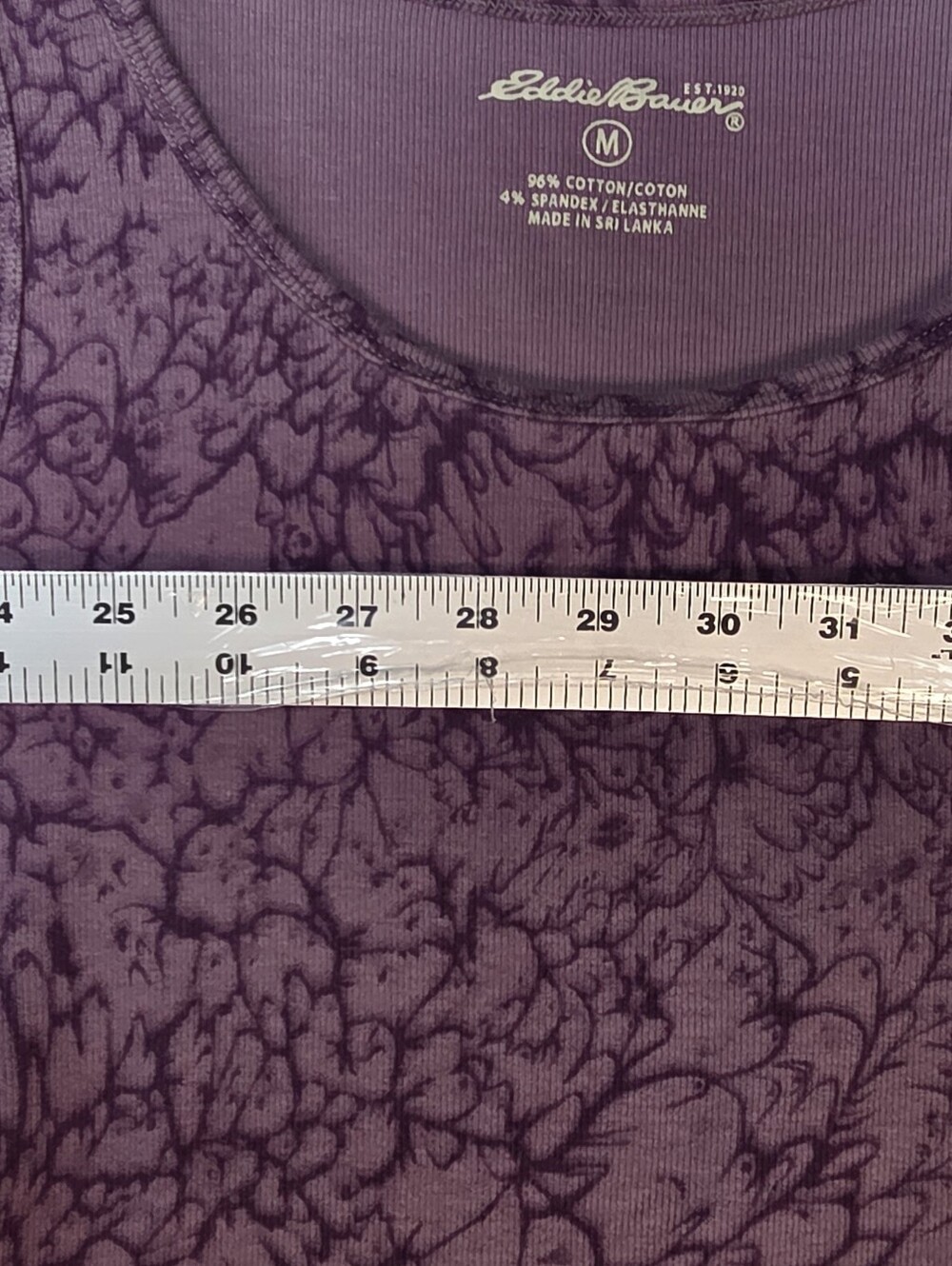 Womens Eddie Bauer Purple Round Neck Sleeveless Cotton Tank Top Sz Medium - Picture 3 of 8